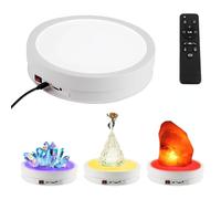 cimsfcor Tocadiscos de fotografía de 360°, 6 colores 360°, soporte de exhibición giratorio motorizado con control remoto, carga de 20 kg, placa giratoria de 22 cm para productos, ferias de