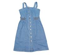 CIMUK Vestido Vaquero Abotonado para Mujer, sin Mangas, con Escote Cuadrado. Azul M