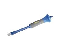 Cincel de 350x18 mm con protector, ideal para trabajos de albañilería y carpintería, permite perforar y dar forma a materiales duros.