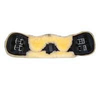 HKM Cincha corta borreguillo con piel desmontable y hebillas de acero Negro/Natural 75