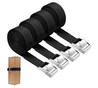 Cinchas Correa de Amarre Rapido Hebilla, 4 Piezas, Cinchas de Amarre Pequeñas Rapido, Robustas Correas De Trinquete Estacionarias, para Baca Coche, Portabicicletas, Bici, Kayak, Moto, 20 mm x 2 m