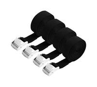 Cinchas de Amarre - Cinchas - Cinchas Correa - Set de 4 cinchas de tensión de 2 Metros con Cierre de Hebilla - Ancho de 20 mm - Ideales para Transporte, Equipaje, Cargas y Camping (Negro)
