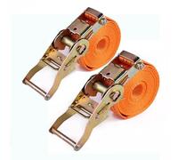 Cinchas De Amarre Pequeñas 800kg X 38mm 2 Piezas Eslingas con Carraca - Trinchas De Sujeción Correa Cinta De Amarre con Trinquete Adecuadas para El Transporte De Motos(Orange2,3.8cmx9m/1.49x354in)