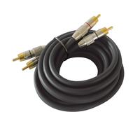 Dynavox cable estéreo RCA, contactos chapados en oro, adecuado para dispositivos de audio con conectores RCA como amplificadores, reproductores de CD, receptores AV, color negro/rojo, longitud 10.0m