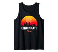Cincinnati Ohio Vintage Sunset Retro City State USA Camiseta sin Mangas