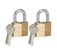 CINCINNO Cerraduras de latón macizo con llaves, candado de 1-9/16 pulgadas de ancho del cuerpo con llave, paquete de 2 cerraduras de casillero con llave igual