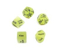 Cinco Dados De PláStico De Dados Fluorescentes Verdes, Adecuados para Uso Nocturno, Ofrecen Una Variedad De Instrucciones De AccióN, Regalos para Parejas - D9