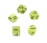 Cinco Dados De PláStico Verde Brillante De Diferentes Formas, Luminosos por La Noche, Patrones Claros De AccióN Tallados, Entrenamiento Deportivo Guiado, Regalos para Parejas - K25