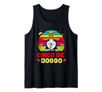 Cinco de Doggo Siberian Husky Dog For Cinco de Mayo Sombrero Camiseta sin Mangas