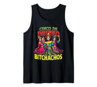 Cinco De Drinko Bitchachos Cinco de Mayo Women Skull Makeup Camiseta sin Mangas