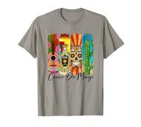Cinco De Mayo Calavera Tequila Cactus Guitarra Arte Camiseta