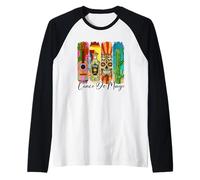 Cinco De Mayo Calavera Tequila Cactus Guitarra Arte Camiseta Manga Raglan