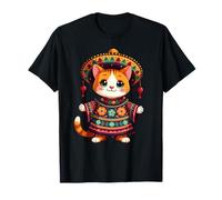 Cinco de Mayo Mexican Cat Sombrero Poncho Bienvenidos Todos Camiseta