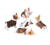 Cinco figuras de gato de PVC hechas a mano para composición de escritorio, pantalla superior del monitor, acento del salpicadero del coche, mejora del espacio de trabajo en el hogar u oficina (estilo