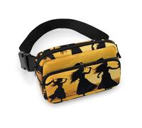 Cinco siluetas de danza hawaiana para mujeres y hombres, riñonera ajustable para viajes, deportes, senderismo, Estilo, 20x13cm