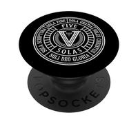 CINCO SOLAS - Emblema - Reforma Cristiana - Número Romano PopSockets PopGrip Adhesivo