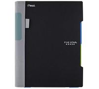 Cinco Star Advance espiral notebook-standard tamaño, 5 tema, Universidad gobernada, 8,5 x 11 pulgadas Hojas Tamaño, color negro 1 Pack