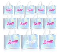 Cindeer 12 bolsas holográficas para dama de honor Let's Go Girls, bolsas de regalo de despedida de soltera, bolsas de comestibles reutilizables retro para despedida de soltera, para regalos de fiesta