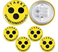 Cindeer 4 Piezas de Insignias con Pinza para Ciegos Placas con Clip para Personas de Discapacidad Visual Ayuda para Familiares Amigos(con Texto acortar)