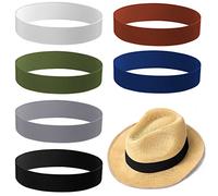 Cindeer 6 bandas de sombrero de algodón para mujer, banda de sombrero de vaquero para hombre, accesorios Fedora Panamá, 6 colores (colores elegantes), Colores elegantes., talla única