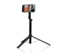 Cinder Stick - Trípode magnético y palo selfie con control remoto Bluetooth, soporte de viaje plegable para iPhone 12/13/14/15 | Cabeza ajustable de 180°, patas de bloqueo, clip para teléfono incluido