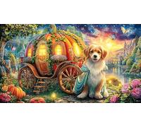 Cinderella-and-Her-Pumpkin-Carriage-at-Night 1000 Piezas Puzzle Educativo Papel Reciclado para Adultos Desafiante Idea 38x26/1000pcs