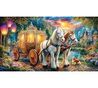 Cinderella-s-Carriage-in-The-Moonlit-Forest 1000 Piezas Puzzle Reciclado Juego Familiar Divertido Desafiante para Adultos Decoración Mural 70x50/1000pcs
