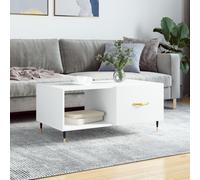 CINDERFUL Mesa de Centro Madera contrachapada Blanco 90x50x40 cm,Mesa de Centro Elegante: Almacenamiento y Estilo para tu salón Mesillas de Noche