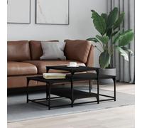 CINDERFUL Mesa de Centro Madera de ingeniería Negro 102x60x45 cm,AI_False Mesillas de Noche