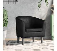 CINDERFUL Sillón Cuero sintético Negro,Elegante sillón de Cuero sintético Ideal para Sala, Dormitorio y Oficina Salón, Sillones