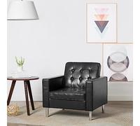 CINDERFUL Sillón de Cuero sintético Negro,Sillón Moderno Elegante Cómodo y Decorativo para Sala, Oficina o Dormitorio Salón, Sillones