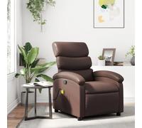 CINDERFUL Sillón de Masaje reclinable Cuero sintético marrón,Sillón Reclinable de Confort con Masaje Relajación y Comodidad Incomparables Salón, Sillones