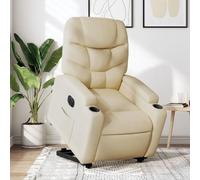 CINDERFUL Sillón eléctrico reclinable elevable de Tela Color Crema,Sillón reclinable eléctrico y elevable Cómodo sillón para Personas Mayores Salón, Sillones