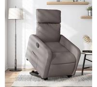 CINDERFUL Sillón eléctrico reclinable elevable de Tela Gris Taupe,Sillon Reclinable Electrico Levanta Personas Mayor Tela Comodo Salón, Sillones