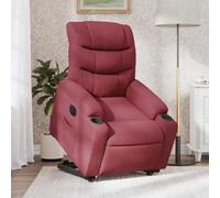 CINDERFUL Sillón eléctrico reclinable elevable de Tela Rojo Tinto,Sillón Reclinable Eléctrico y Levanta Personas para Ancianos Máximo Confort y Comodidad Salón, Sillones