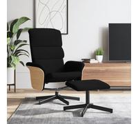 CINDERFUL Sillón reclinable con reposapiés Tela Negro,Silla Reclinable Manual con Respaldo Ajustable y Asiento Giratorio de 360 Grados para Descansar y Ver Televisión Salón, Sillones