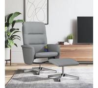 CINDERFUL Sillón reclinable de Masaje con reposapiés Tela Gris Claro,Sillón Reclinable de Masaje: Relaja tu Cuerpo y Mente Salón, Sillones