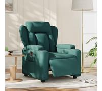 CINDERFUL Sillón reclinable eléctrico Tela Verde Oscuro,Sillón Eléctrico Reclinable Cómodo y con Prácticos Portavasos Salón, Sillones