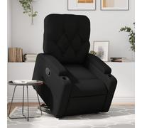 CINDERFUL Sillón reclinable elevable Cuero Artificial Negro,Sillón reclinable eléctrico para Ancianos Levanta Personas con Facilidad Salón, Sillones
