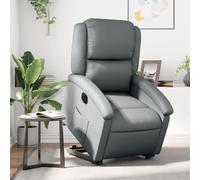 CINDERFUL Sillón reclinable elevable eléctrico de Cuero sintético Gris,Sillón Reclinable Eléctrico para Personas Mayores: Levanta y Reclina Automáticamente Salón, Sillones
