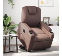 CINDERFUL Sillón reclinable elevable eléctrico de Cuero sintético marrón,Sillón Reclinable Eléctrico Levanta Personas Función Elevación y Reclinación Automática Salón, Sillones