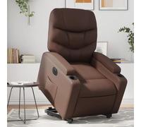 CINDERFUL Sillón reclinable elevable eléctrico de Cuero sintético marrón,Sillón Reclinable y Elevable Eléctrico Cómodo y Duradero para Personas Mayores Salón, Sillones