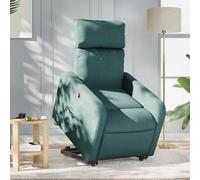 CINDERFUL Sillón reclinable elevable Tela Verde Oscuro,Sillón Reclinable Elevador Eléctrico Cómodo y Práctico para Personas Mayores Salón, Sillones