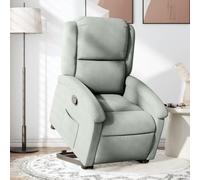 CINDERFUL Sillón reclinable elevable Terciopelo Gris Claro,Sillón Reclinable Elevador Eléctrico Cómodo Asiento Acolchado, Respaldo Ajustable, para Personas Mayores, Gris Claro Salón, Sillones