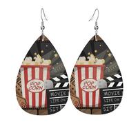 Cine En Casa Noche De Películas Arte Cinematográfico Pendientes Colgantes Elegancia Pendientes Colgantes De Piel Diversión Aretes Para Fiestas Vida Cotidiana Decoración