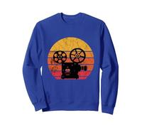 Cineasta Cámara Amante Retro Vintage Sunset Film Productor Sudadera, Unisex para Adultos, Azul Real, M