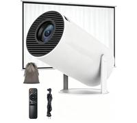 Cinemaster Pro - 4k Smart Projector, 4k HD Bluetooth Cinemaster Pro Projector with WiFi ＆ Bluetooth, 180° Rotation & Remote Control, Home Cinema Compatible for Indoor & Outdoor Movie (A)