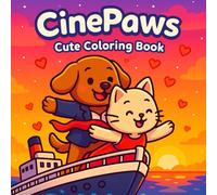 CinePaws - Cute Animals in Iconic Movie Scenes: Bold and Easy Coloring Book for Adults and Teens for Stress Relief Relaxation Books