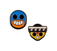 Cinereplicas Brawl Stars - Juego de 2 Pin's Poco & El Primo - Accesorios para sombreros, bolsos, chaquetas - 2 × 2,5 cm - Licencia oficial