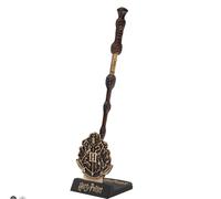 Cinereplicas Harry Potter - Pluma varita mágica Albus Dumbledore con soporte y lenticular marcapáginas - Licencia Oficial